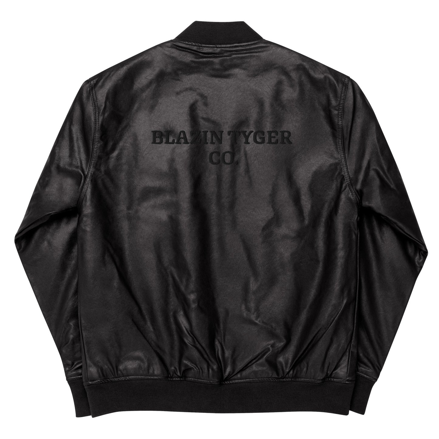 BLAZIN TYGER CO LEATHER BOMBER JACKET BLK