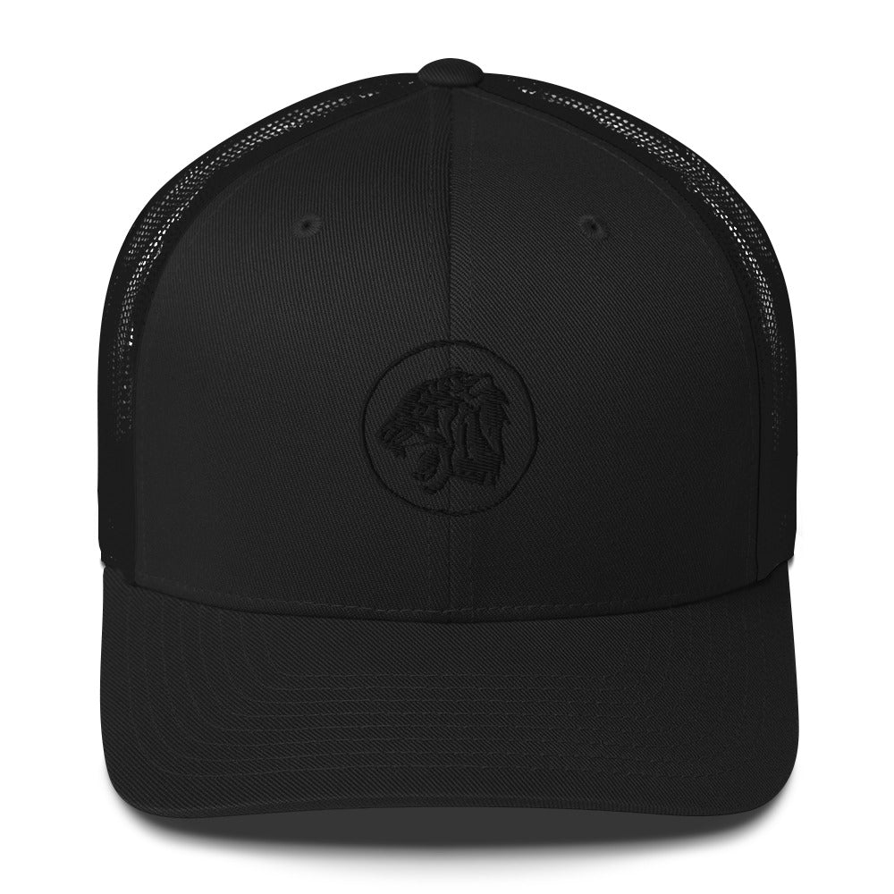 BLK LOGO TRUCKER CAP